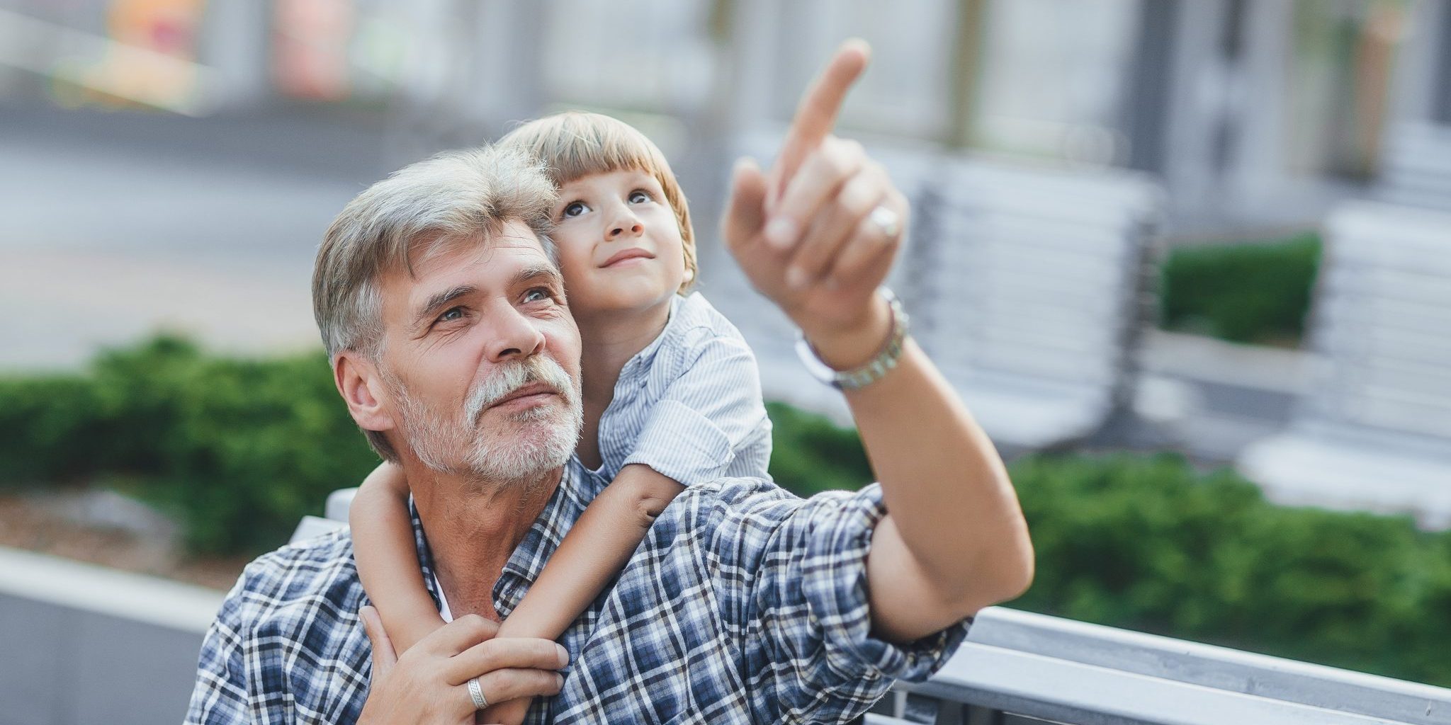 What,Is,That?,Grandfather,Teaching,His,Little,Grandson,At,The