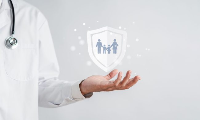 Doctor,In,Uniform,With,Stethoscope,Hand,Protection,Family,Virtual,Icon.health